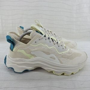 Sorel Womens Kinetic Breakthru Tech Cream Teal Trail Running Shoes Size 9.5 EUC